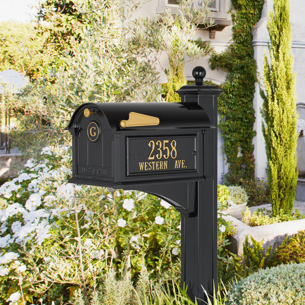 Balmoral Aluminum Post Mounted Mailbox with Magnetic Closure